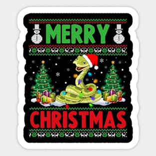 Funny Snake Animal Lover Xmas Lighting Snake Christmas Sticker